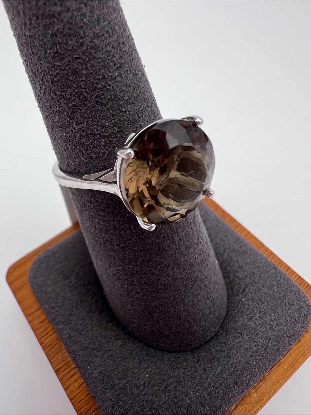 Smoky Quartz Cocktail Ring set in Sterling Silver